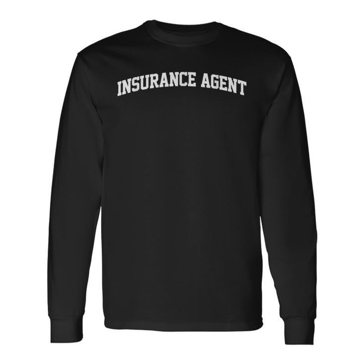 Insurance Agent Job Outfit Costume Retro College Arch Long Sleeve T-Shirt T-Shirt