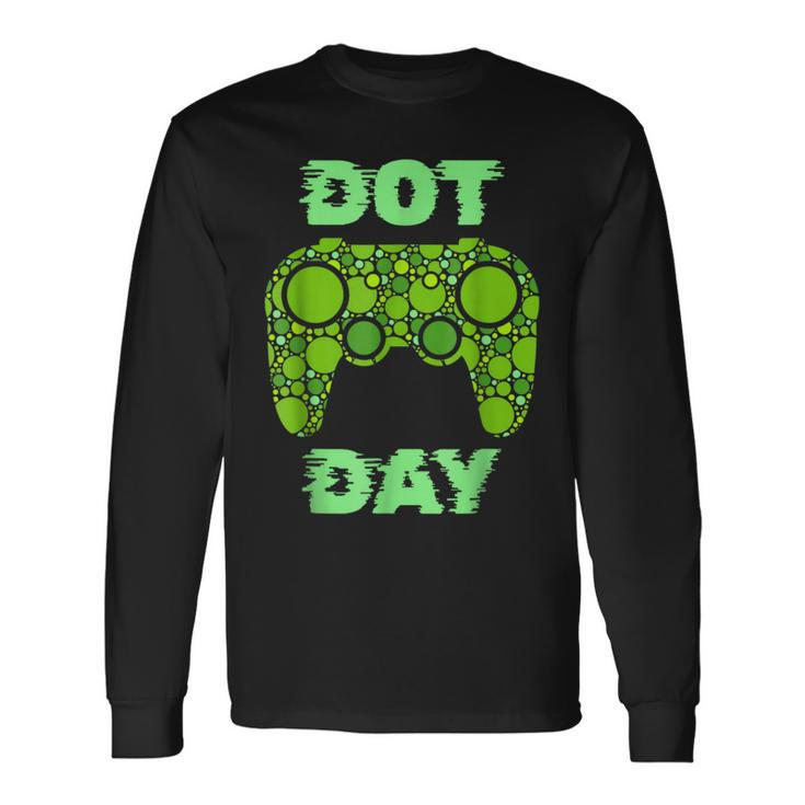 International Dot Day Video Game Lover Boys Polka Dot Gamer Long Sleeve T-Shirt