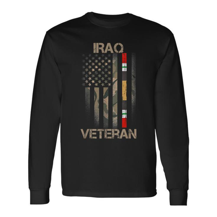 Iraq Veteran American Us Flag Proud Army Military Long Sleeve T-Shirt T-Shirt
