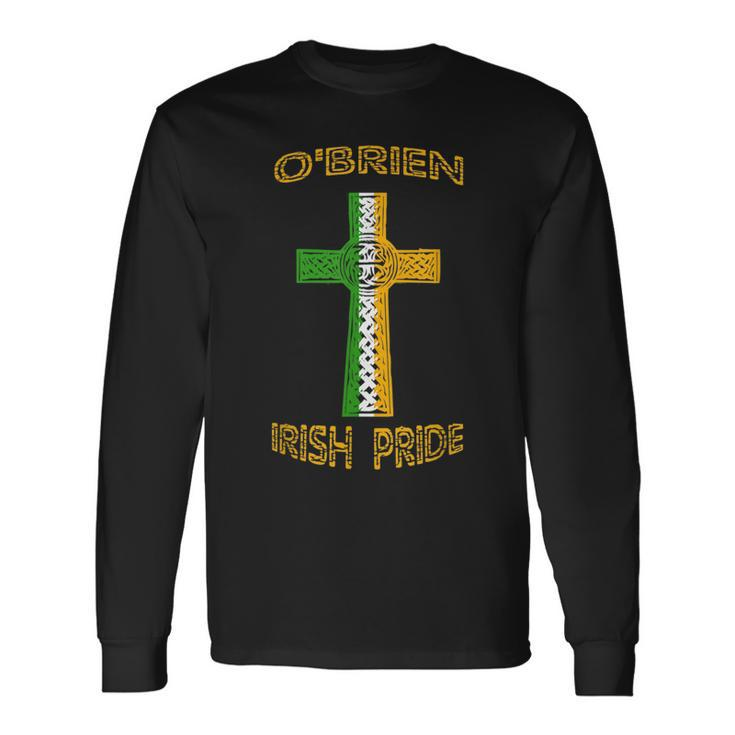 Irish Last Name Obrien Celtic Cross Heritage Pride Long Sleeve T-Shirt T-Shirt
