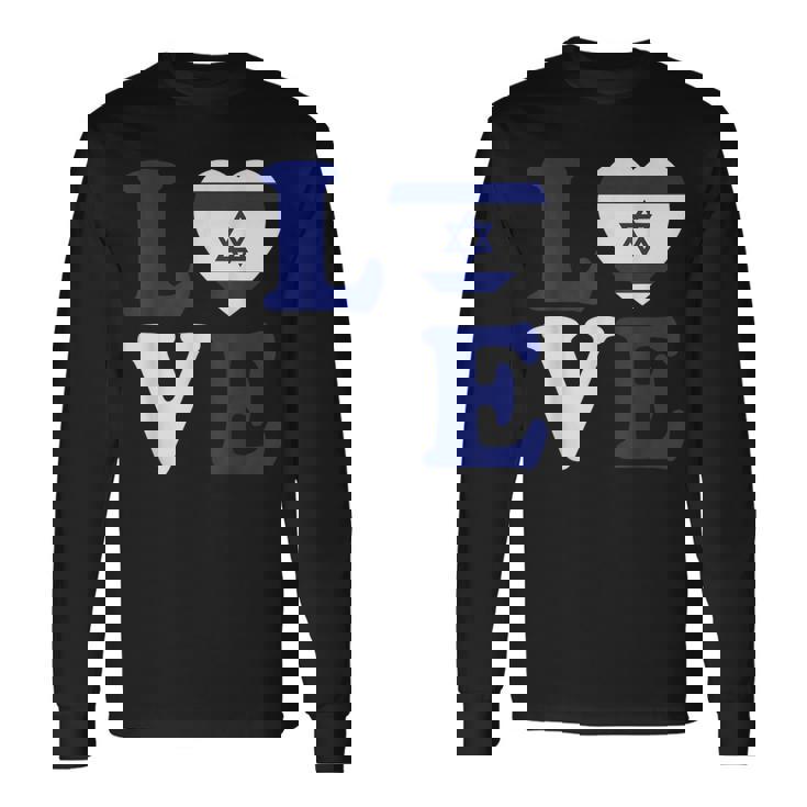 Israel Love Flag I Stand With Israel Heritage Israeli Flag Long Sleeve T-Shirt