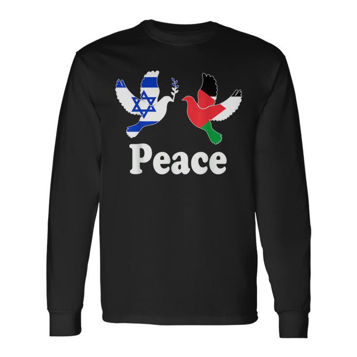 Israel Palestine Peace Friendship Pigeons Long Sleeve T-Shirt
