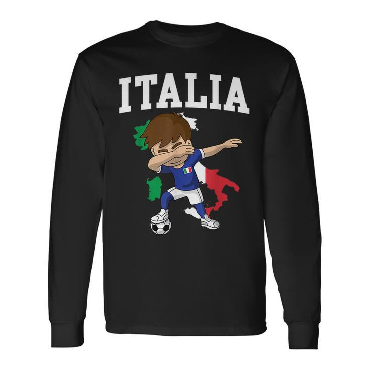 Italia Soccer Boy Italian Italy Flag Map Sports Team Coach Long Sleeve T-Shirt T-Shirt