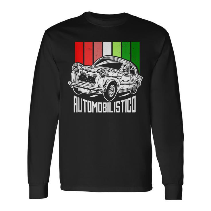 Italian Automotive With Italy Flag Colors Auto Classic Cars Long Sleeve T-Shirt T-Shirt