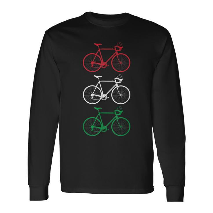 Italian Italy Flag Cycling Vintage Bicycles Long Sleeve T-Shirt T-Shirt