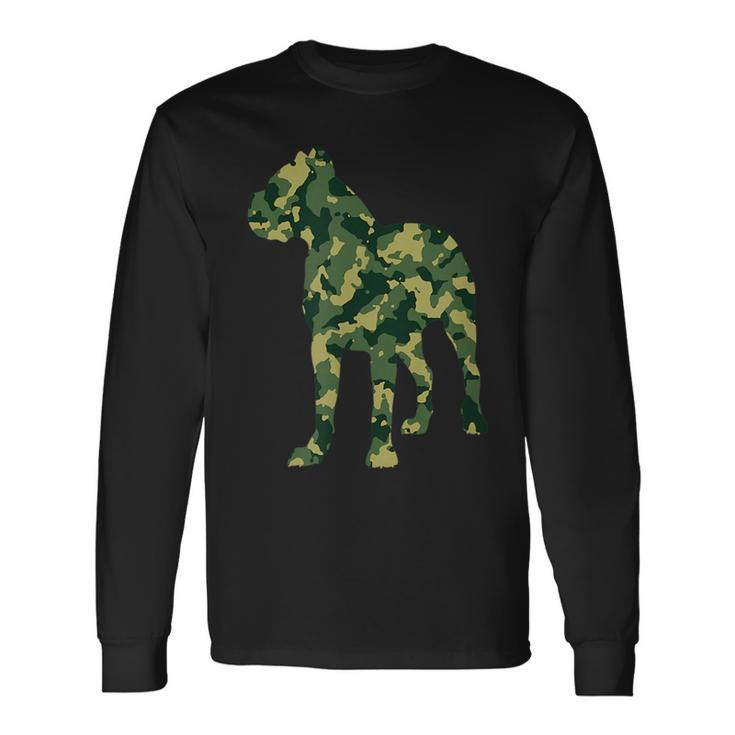 Italian Mastiff Cane Corso Dog Camouflage Long Sleeve T-Shirt T-Shirt
