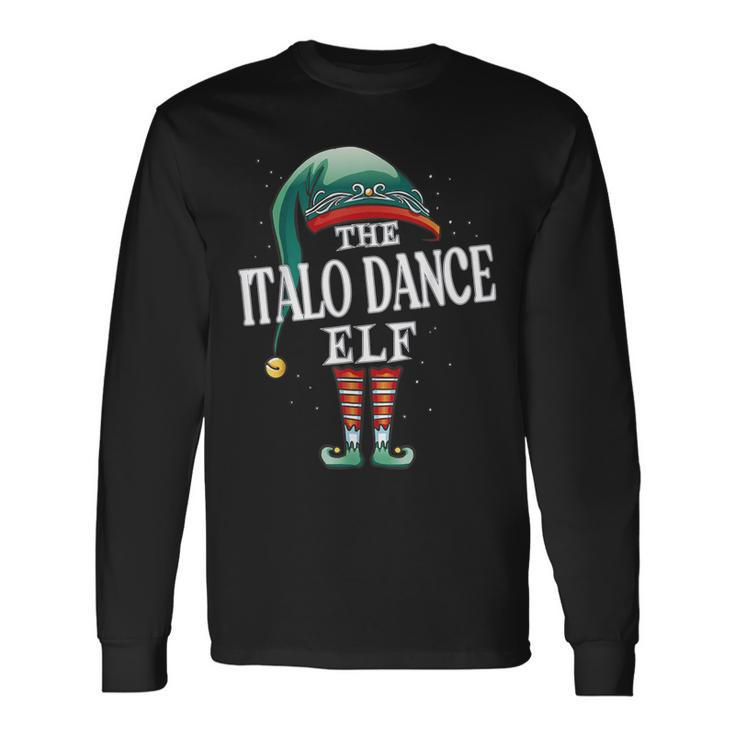 Italo Dance Elf Christmas Group Xmas Pajama Party Long Sleeve T-Shirt