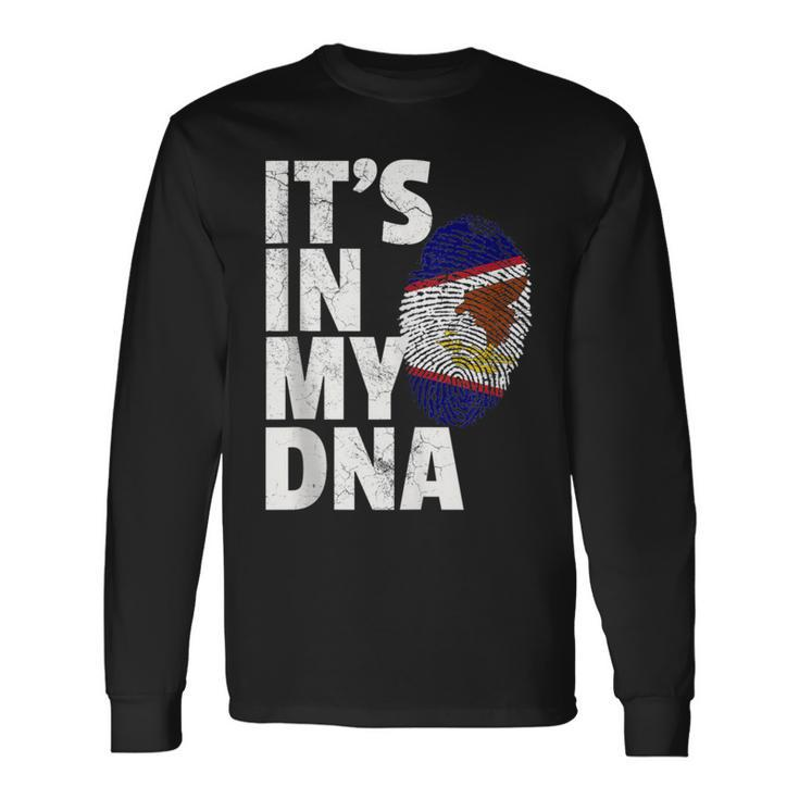 It's In My Dna American Samoa Flag Samoan Pride Roots Long Sleeve T-Shirt
