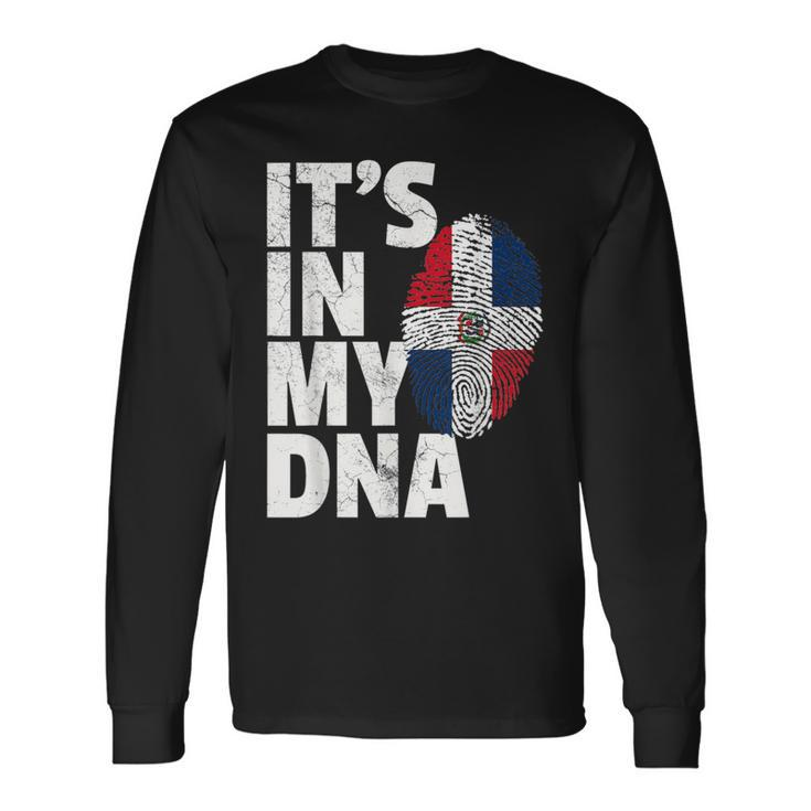 It's In My Dna Dominican Republic Flag Christmas Long Sleeve T-Shirt