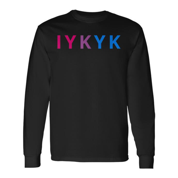 Iykyk Bisexual Lgbtq Pride Subtle Lgbt Bi I Y K Y K Long Sleeve T-Shirt
