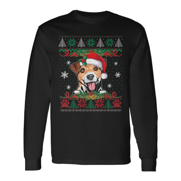 Jack Russell Terrier Christmas Santa Ugly Sweater Dog Lover Long Sleeve T-Shirt