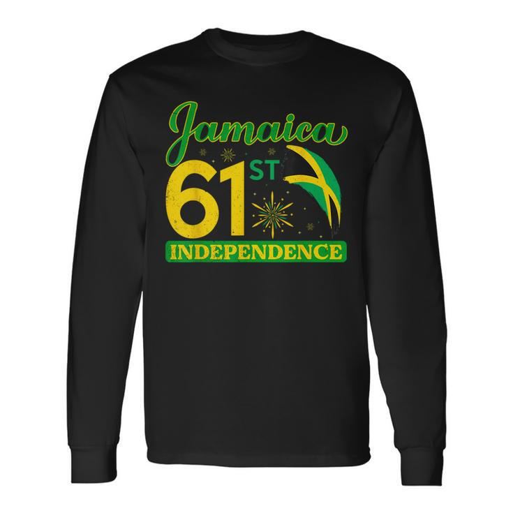 Jamaica 61St Independence Day Celebration Jamaican Flag Long Sleeve T-Shirt