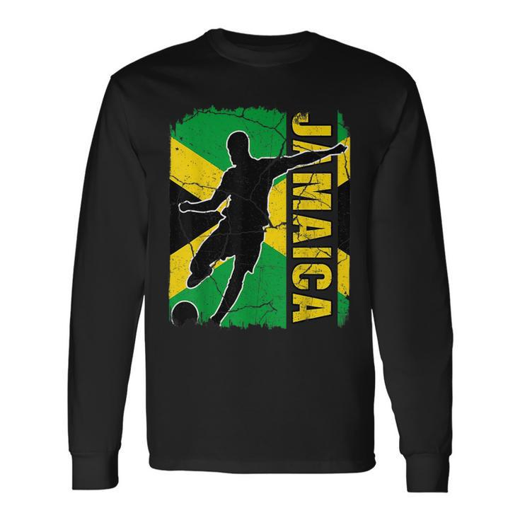 Jamaican Soccer Team Jamaica Flag Jersey Football Fans Long Sleeve T-Shirt T-Shirt