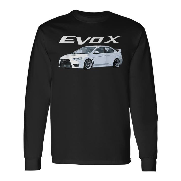 Jdm Car Evo X White Rpf1 Long Sleeve T-Shirt