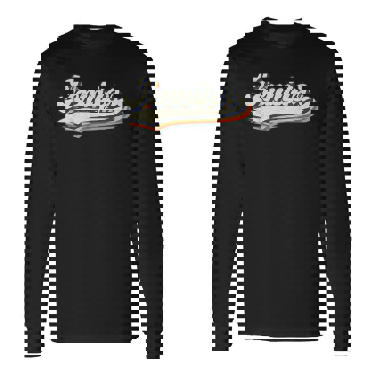 Jennifer Name Personalized Vintage Retro Jennifer Sport Name Long Sleeve T-Shirt