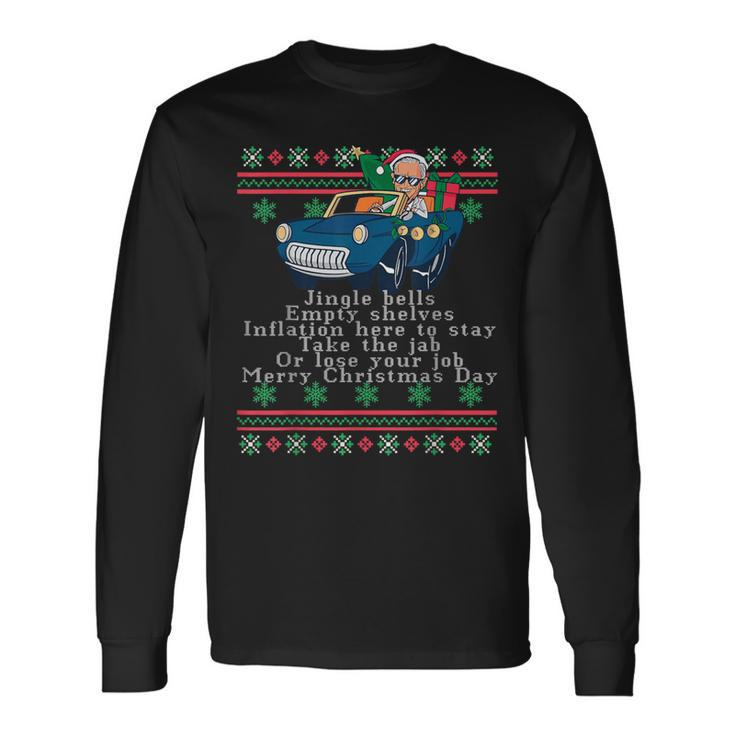 Jingle Joe Biden Santa Trump Ugly Christmas Sweater Long Sleeve T-Shirt