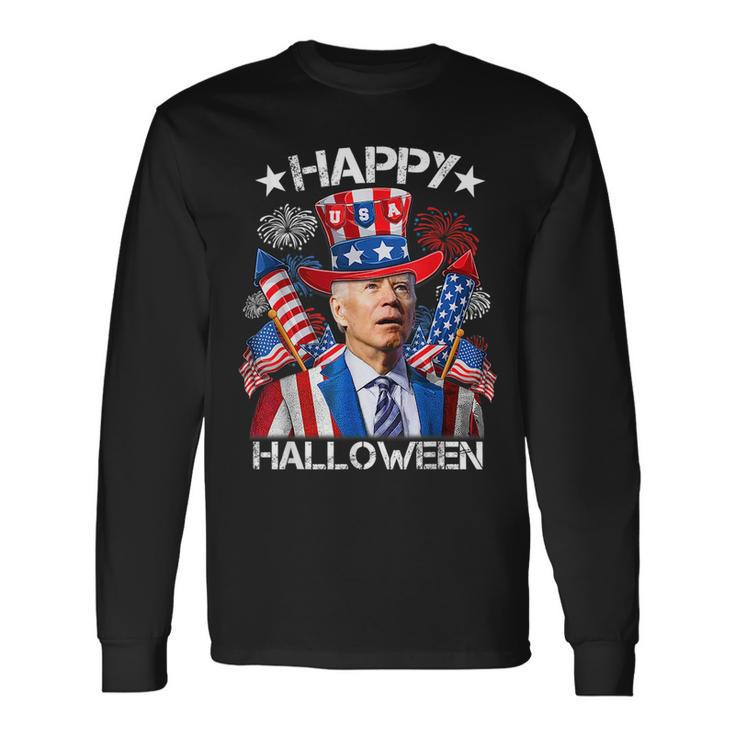 Joe Biden 4Th Of July Happy Halloween Firework Long Sleeve T-Shirt T-Shirt