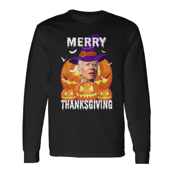 Joe Biden Confused Merry Thanksgiving For Halloween Long Sleeve T-Shirt