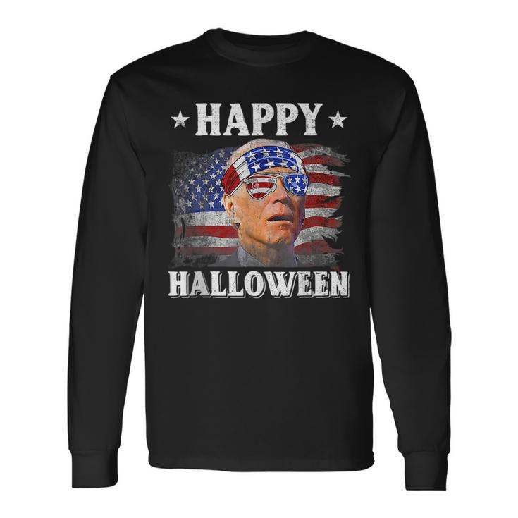 Joe Biden Happy Halloween Confused 4Th Of July 2023 Long Sleeve T-Shirt