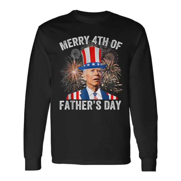 Joe Biden Merry 4Th Of Fathers Day Puzzled 4Th Of July Long Sleeve T-Shirt