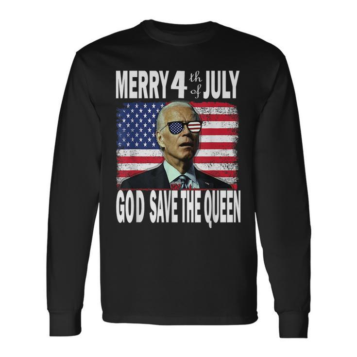 Joe Biden Merry 4Th July Confused God Save The Queen Long Sleeve T-Shirt