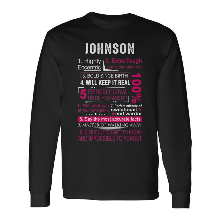 Johnson Name Johnson V3 Long Sleeve T-Shirt Gifts ideas