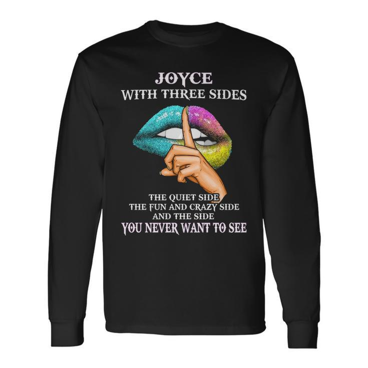 Joyce Name Joyce With Three Sides Long Sleeve T-Shirt