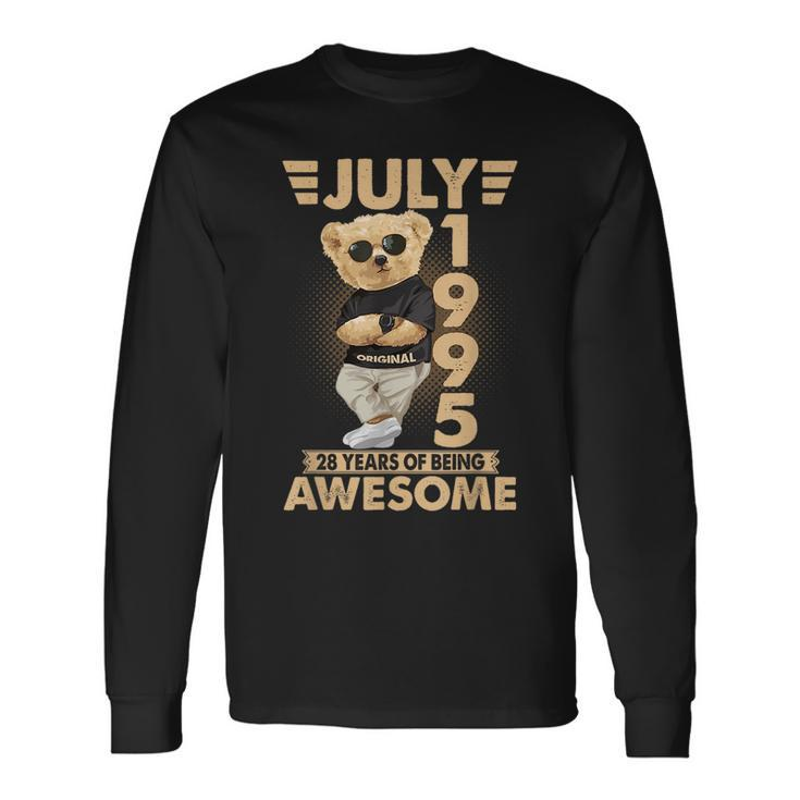 July 1995 28Th Birthday 2023 28 Years Of Being Awesome Long Sleeve T-Shirt