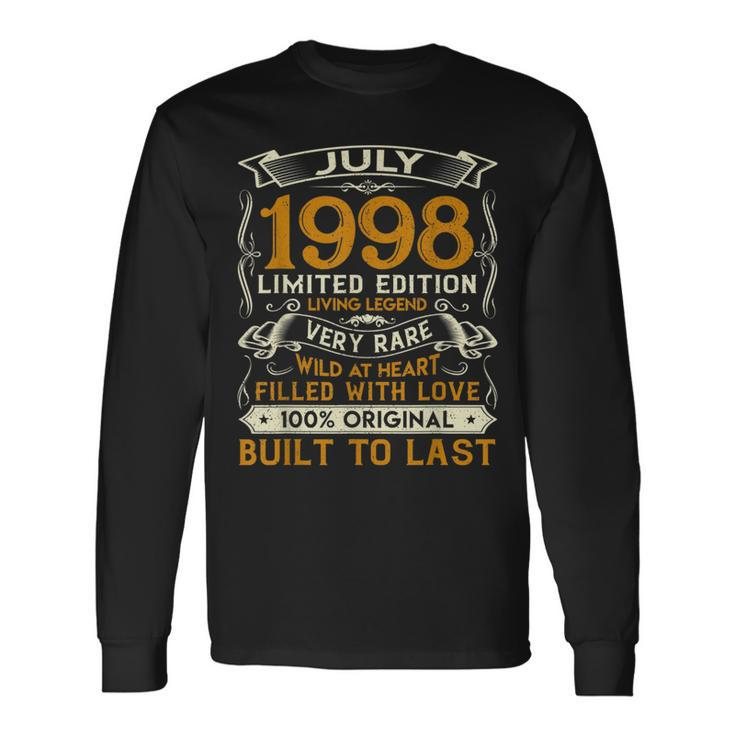 July 1998 22 Years Old 22Nd Birthday Long Sleeve T-Shirt