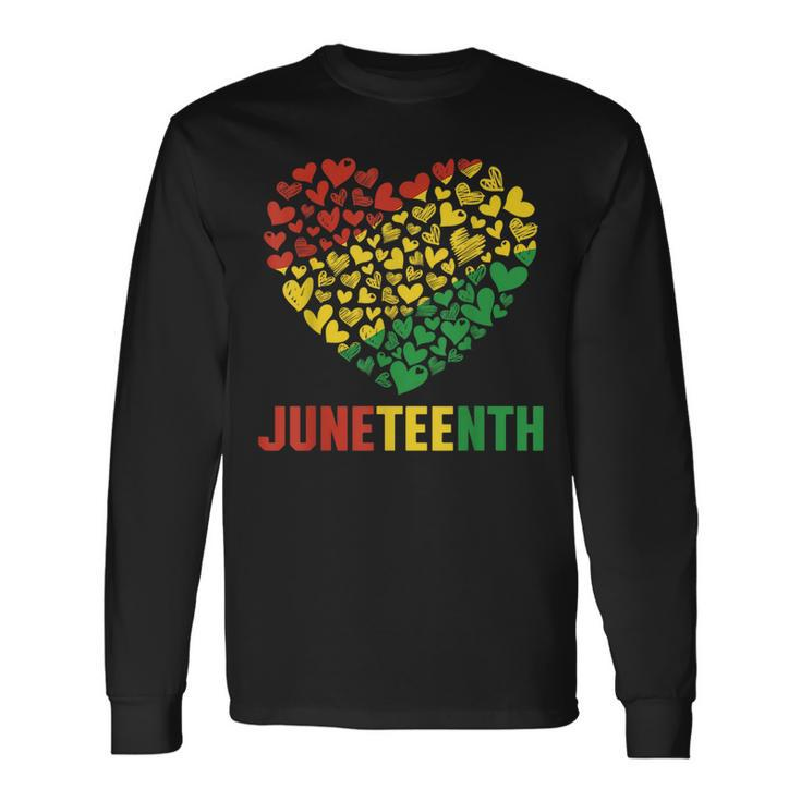 Junenth 1865 Heart Fist Celebrating Black Freedom African Long Sleeve T-Shirt