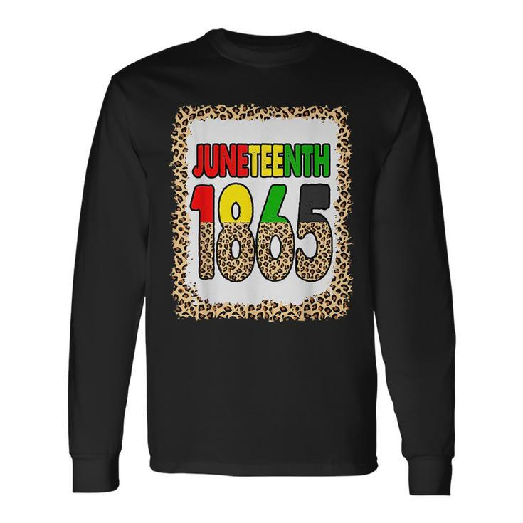 Junenth 1865 Leopard Skin Black History African American Long Sleeve T-Shirt T-Shirt