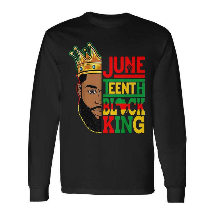 Junenth Black King Melanin Black Dad Fathers Day Long Sleeve T-Shirt T-Shirt