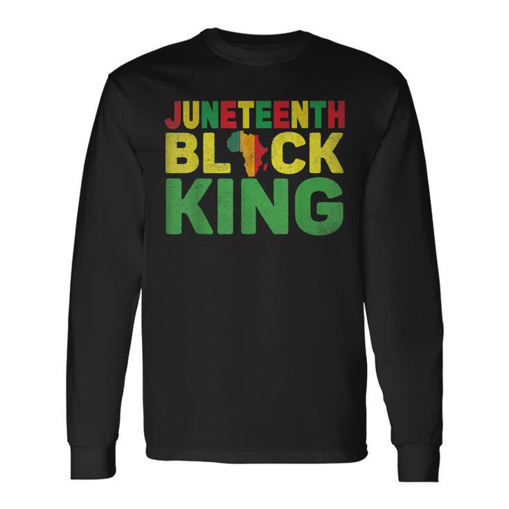 Junenth Black King Melanin Dad Fathers Day Black Pride Long Sleeve T-Shirt T-Shirt