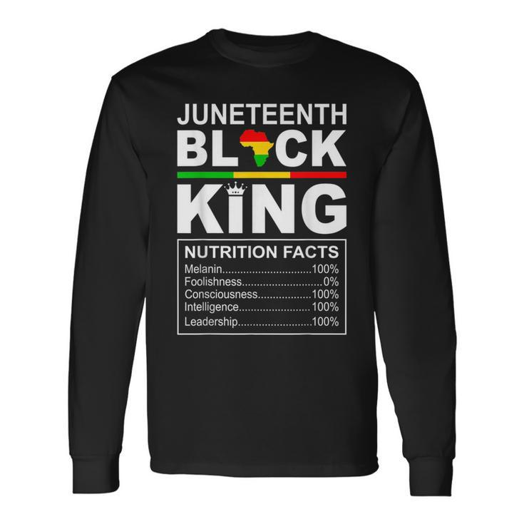 Junenth Black King Nutrition Facts Fathersday Blackfather Long Sleeve T-Shirt
