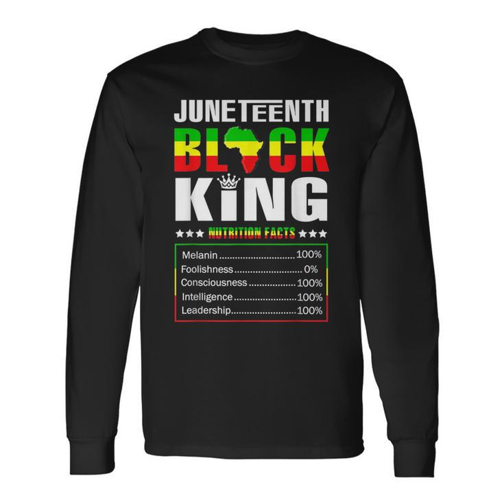 Junenth Black King Nutritional Facts Dad Boys Fathers Day Long Sleeve T-Shirt T-Shirt