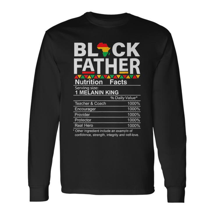 Junenth Black King Nutritional Facts Melanin Fathers Day Long Sleeve T-Shirt T-Shirt