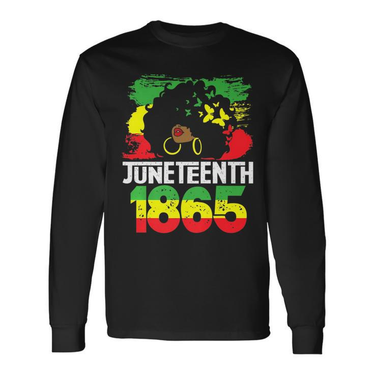 Junenth Black Woman Afro Long Sleeve T-Shirt T-Shirt