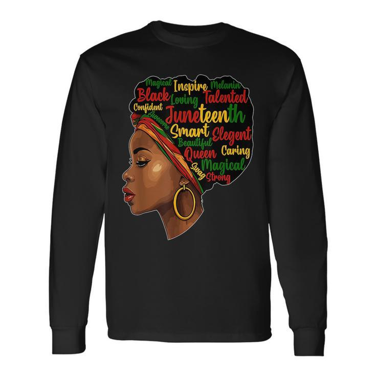 Junenth Is My Independence Day Afro Melanin Black Queen Long Sleeve T-Shirt T-Shirt