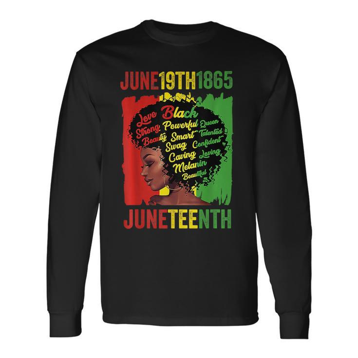 Junenth Is My Independence Day Black Queen Black Pride Long Sleeve T-Shirt T-Shirt Gifts ideas