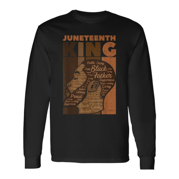 Junenth King Black Father Melanin African Dad Papa Long Sleeve T-Shirt T-Shirt