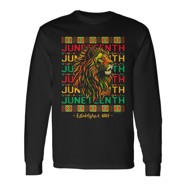 Junenth Lion Freedom Day 1865 Celebrate Black History Long Sleeve T-Shirt