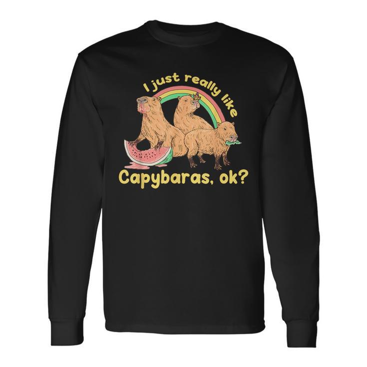 I Just Really Like Capybaras Ok Capybara Lover Long Sleeve T-Shirt T-Shirt