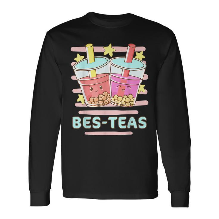 Kawaii Boba Bes-Teas Besties Best Friends Bubble Tea Long Sleeve T-Shirt T-Shirt