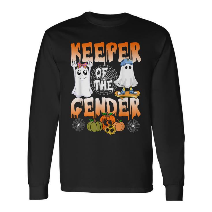 Keeper Of The Gender Halloween Ghost Pumpkin Baby Long Sleeve T-Shirt