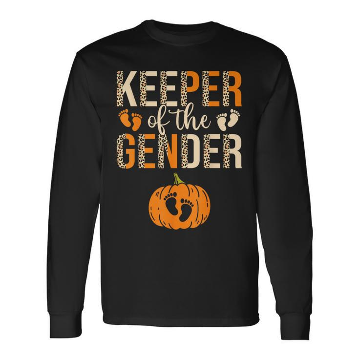 Keeper Of The Gender Reveal Baby Announcement Halloween Long Sleeve T-Shirt
