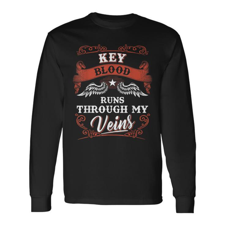 Key Blood Runs Through My Veins Family Christmas Long Sleeve T-Shirt