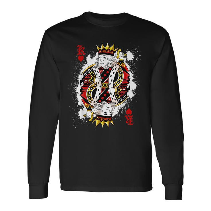 King Of Hearts Card Halloween Poker Costume Scary Idea Long Sleeve T-Shirt T-Shirt