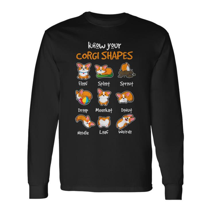 Know Your Corgi Shapes Cute Puppy Dog Lover Long Sleeve T-Shirt T-Shirt