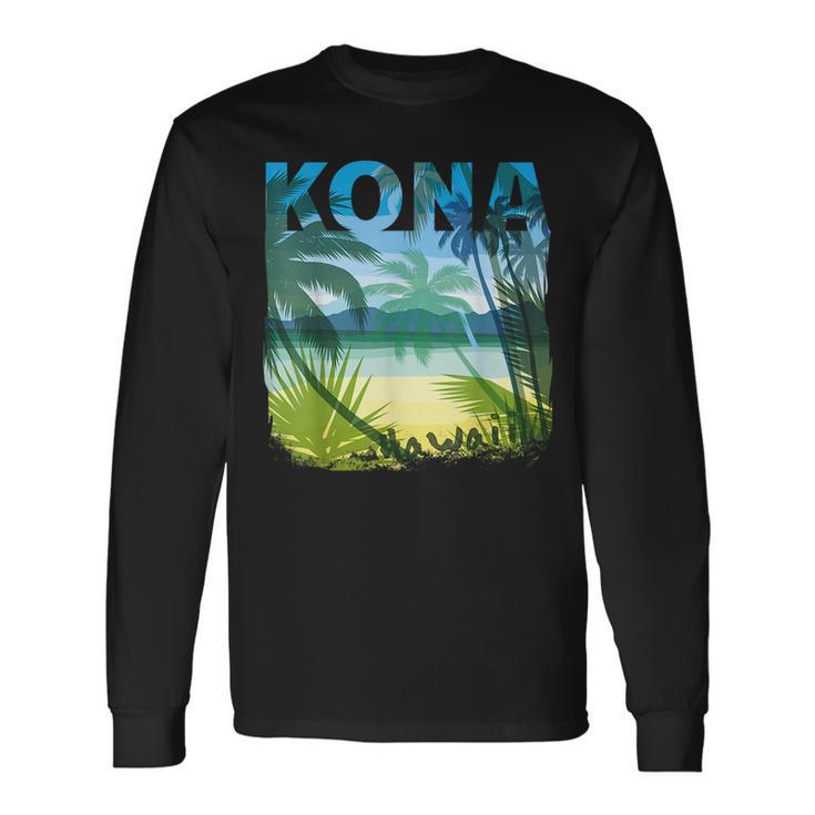 Kona Hawaii Beach Summer Matching Palms Tree Summer Long Sleeve T-Shirt T-Shirt