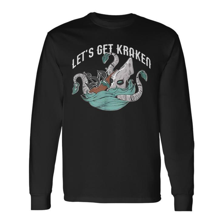 Lets Get Kraken Sea Creature Meme Crackin Pun Long Sleeve T-Shirt T-Shirt